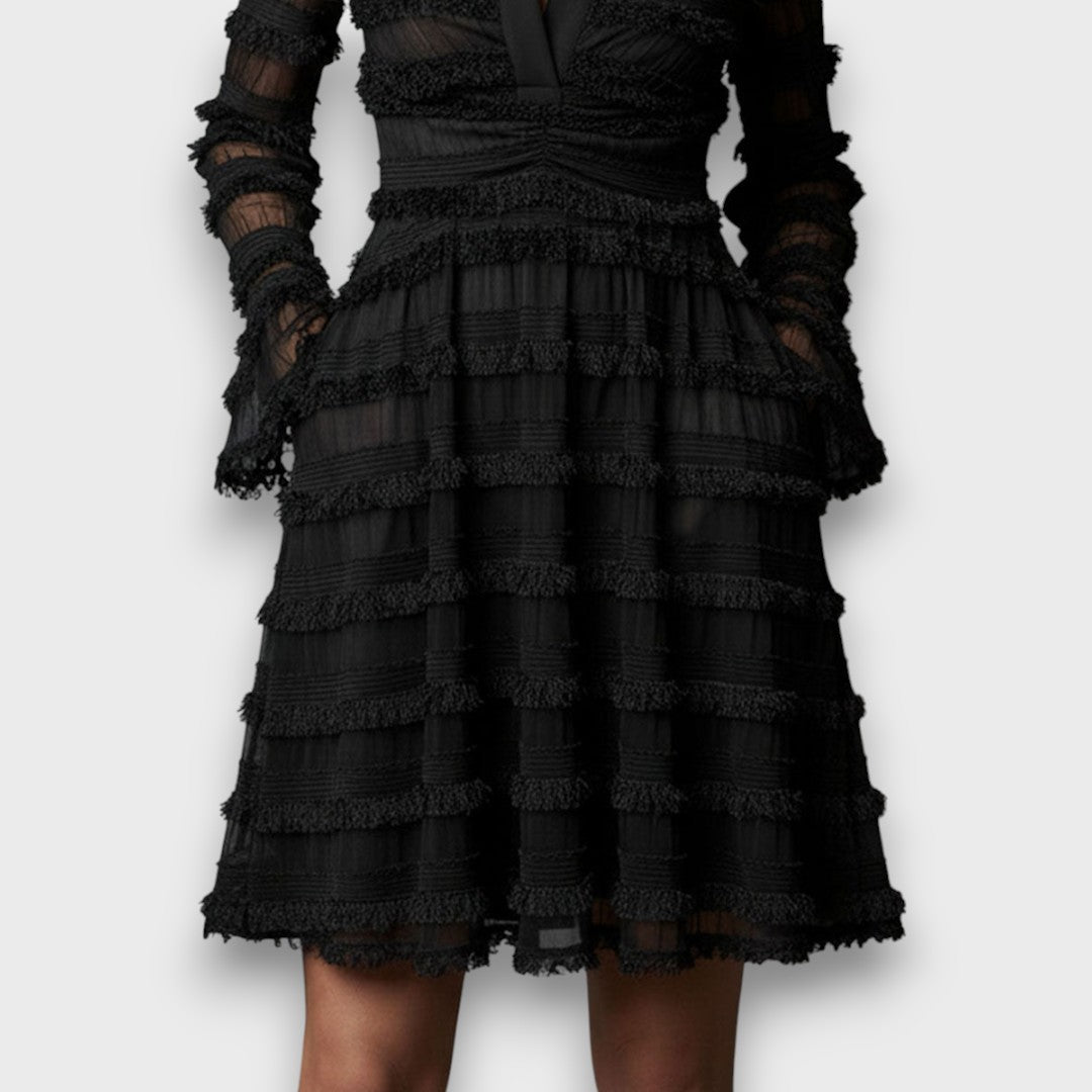 Parisa – Vestido de Mujer Midi de Flecos Transparente
