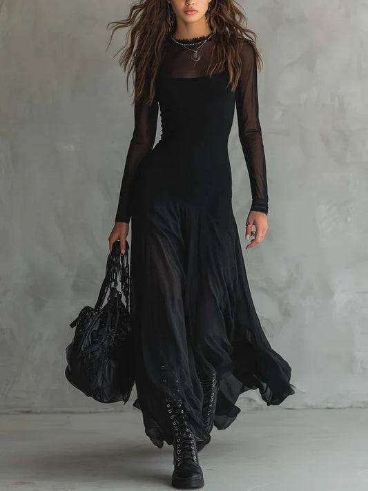 Orlina™ | Vestido de Mujer Fluido de Capas Transparentes
