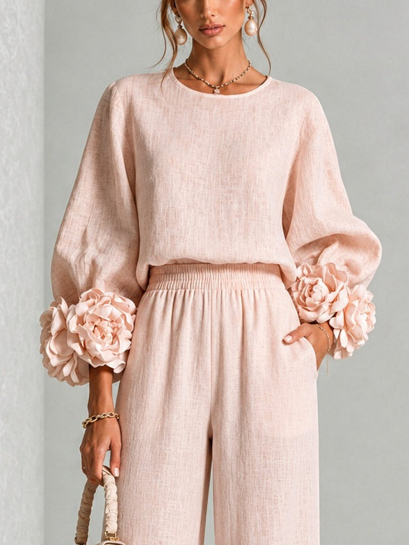 KALINA | Vestido con Flores en los puños para Mujer