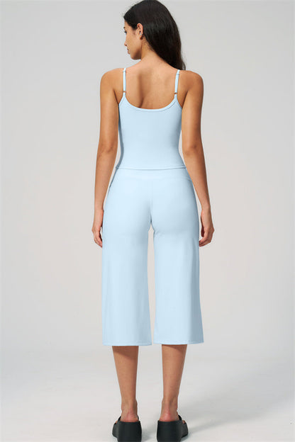 Nexus - El Conjunto de Top de Tirantes y Pantalones Cortos de Pierna Ancha para Mujer