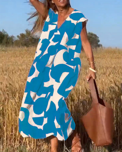 Ellen | Vestido estampado con escote en pico
