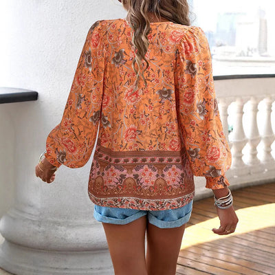 Sarah - Top floral bohemio fluido