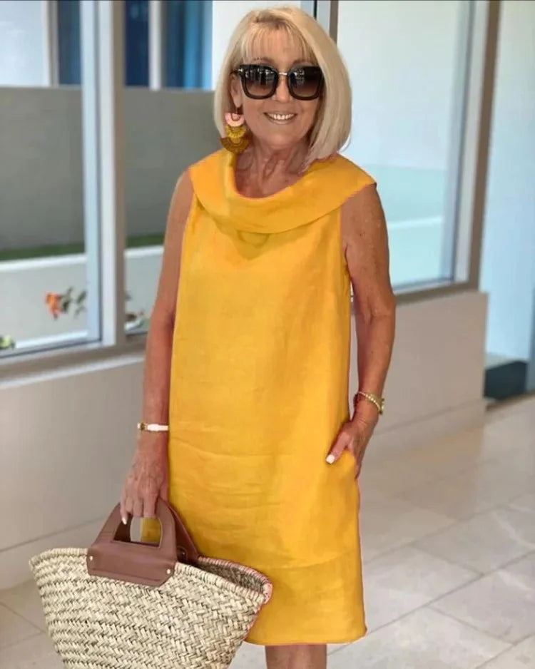 Perla – Vestido tubo sin mangas con cuello redondo