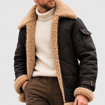 Zayne - Chaqueta de Aviador de Ante para Hombre