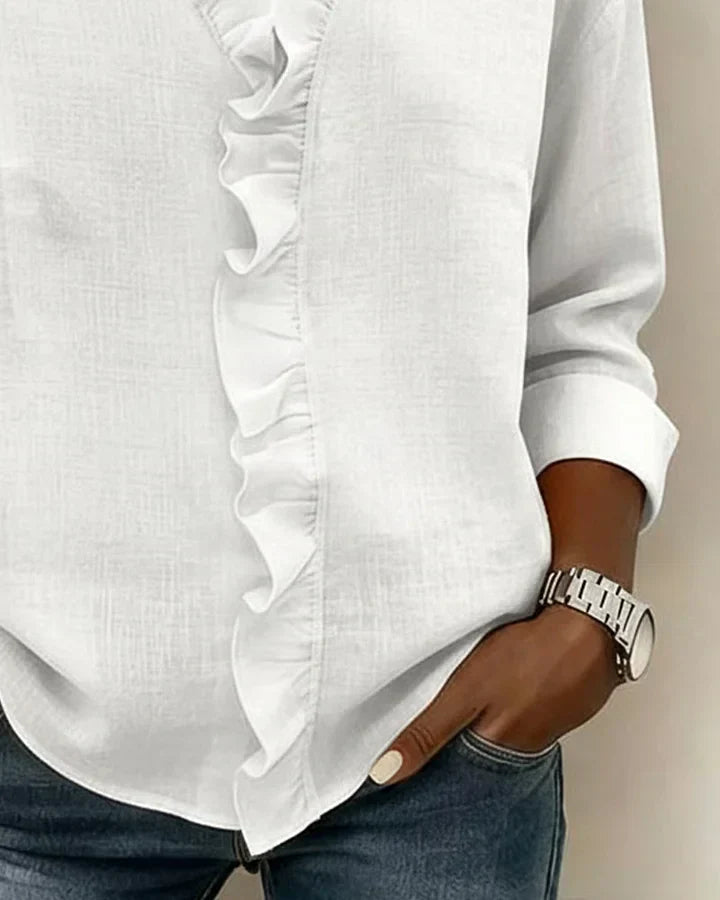 Indie · Blusa con volantes y cuello en V para Mujer