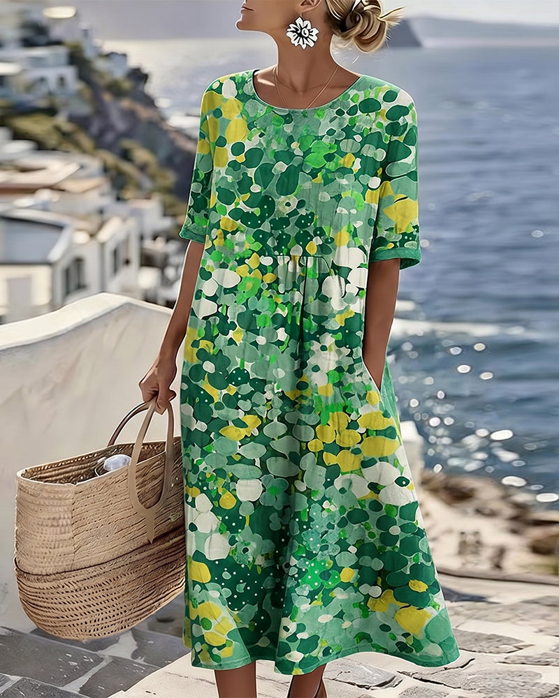 Elena | Vestido midi floral suelto y ligero para Mujer