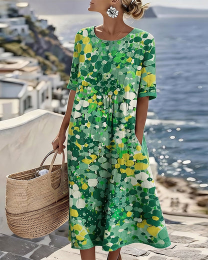 Elena | Vestido midi floral suelto y ligero para Mujer