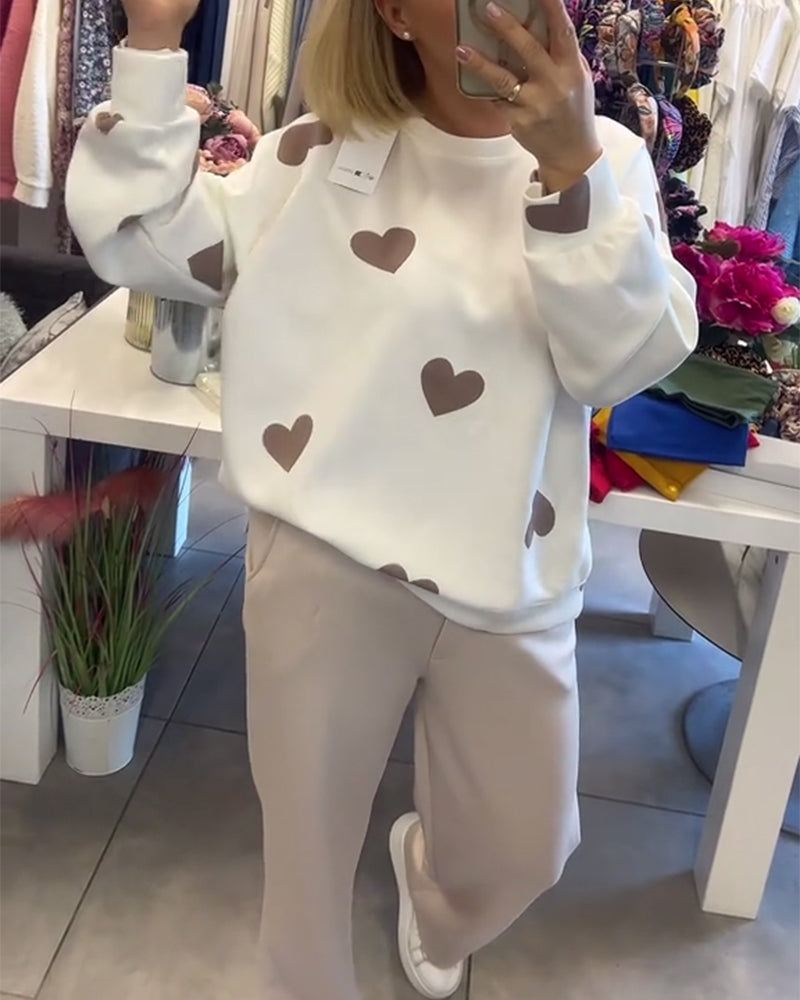 Mila – Suéter de mezcla de algodón con corazones