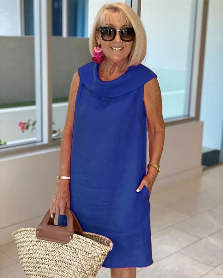 Perla – Vestido tubo sin mangas con cuello redondo