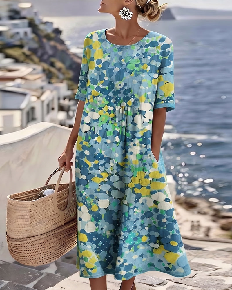 Elena | Vestido midi floral suelto y ligero para Mujer