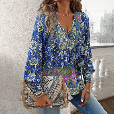Sarah - Top floral bohemio fluido