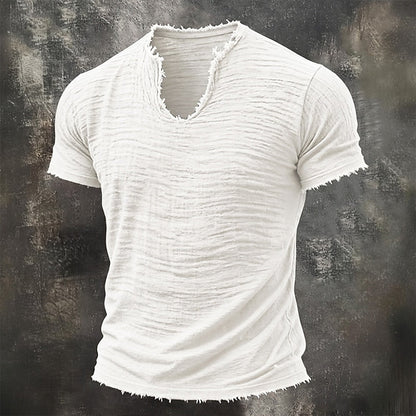 Jairo - Camiseta Vintage de Cuello en V para Hombre