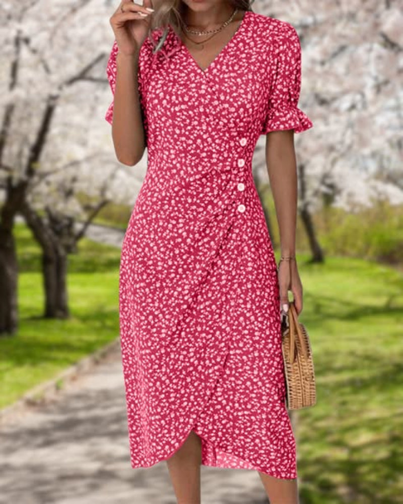 Jeanne™ | Vestido con estampado floral de manga corta