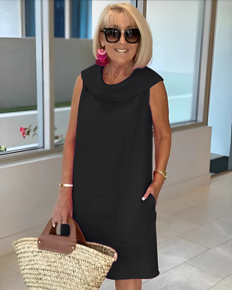 Perla – Vestido tubo sin mangas con cuello redondo