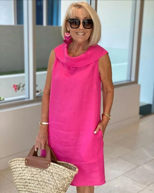 Perla – Vestido tubo sin mangas con cuello redondo