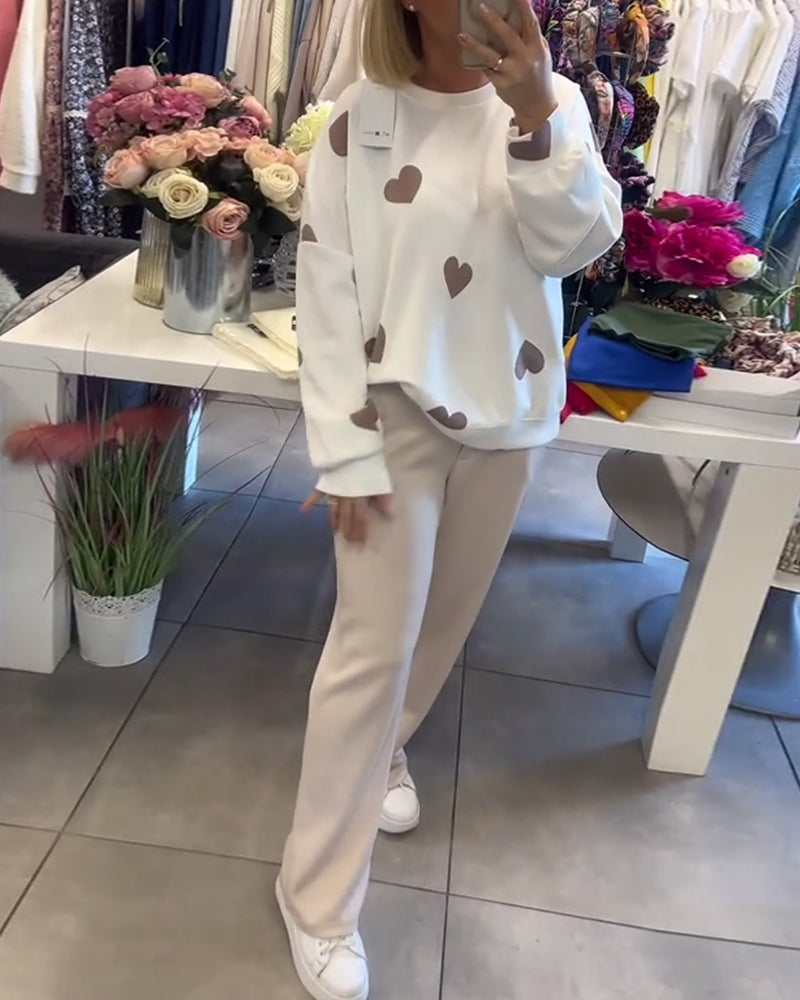 Mila – Suéter de mezcla de algodón con corazones