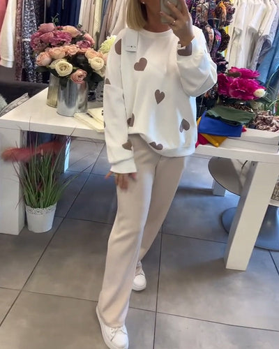 Mila – Suéter de mezcla de algodón con corazones