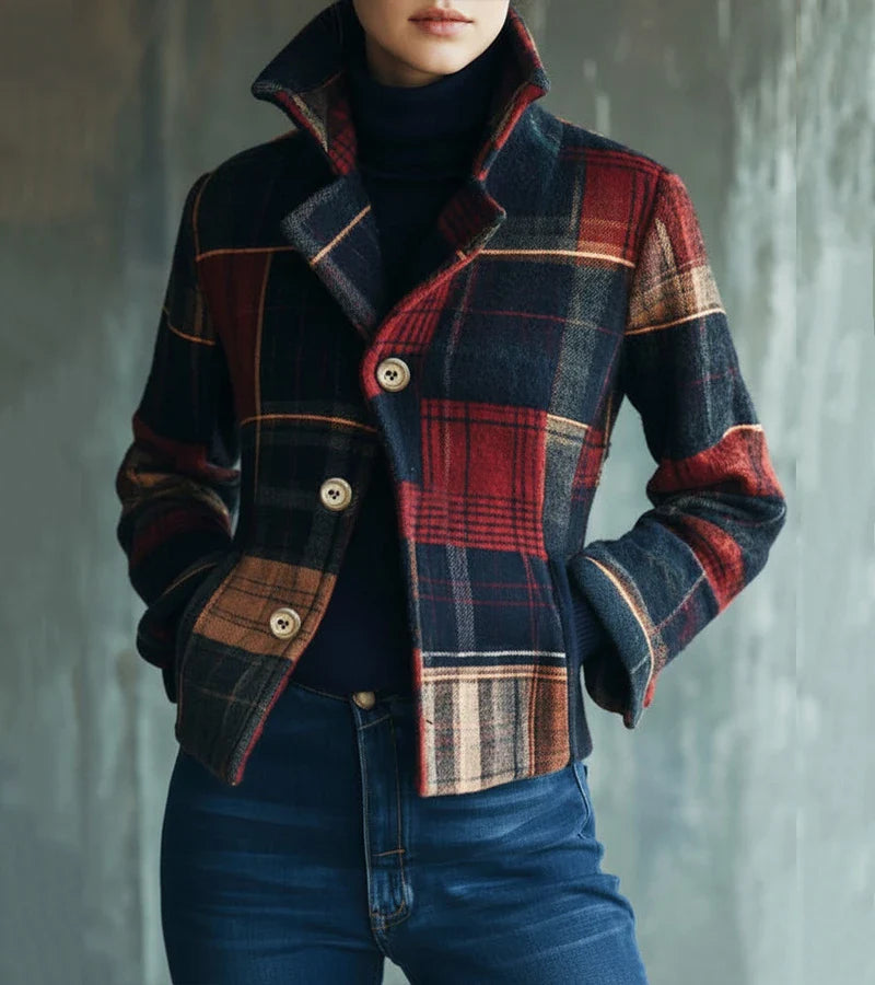Maura | Chaqueta cálida de cuadros vintage, un estilo atemporal