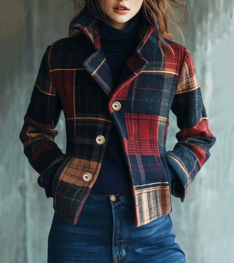 Maura | Chaqueta cálida de cuadros vintage, un estilo atemporal