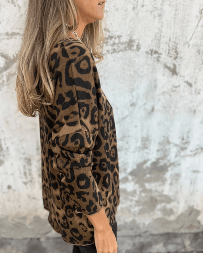 Elvéra | Top casual con estampado de leopardo para mujer
