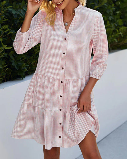 Emilia | Vestido camisero midi a cuadros