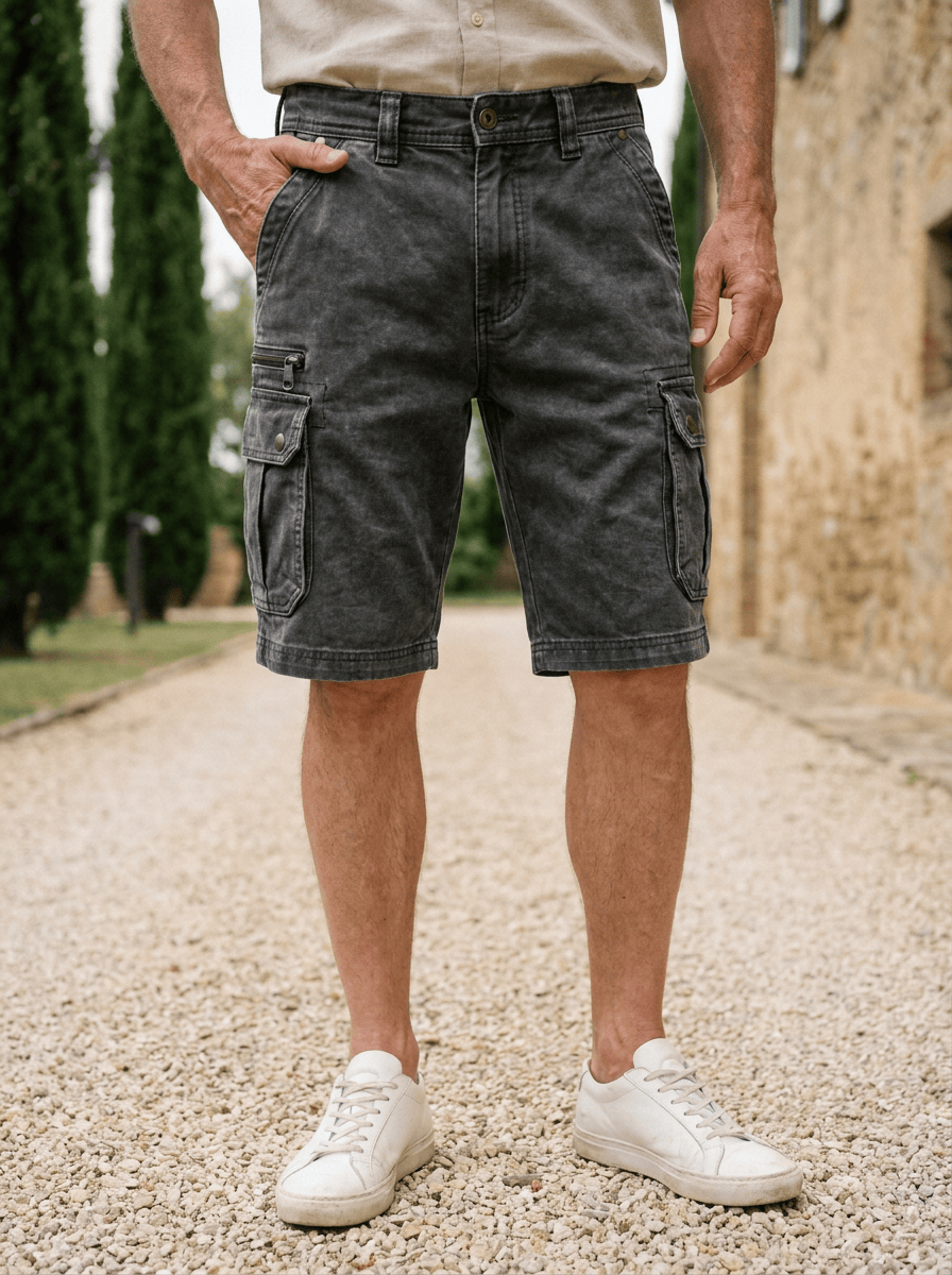 Roger | Pantalones Cortos Cargo de Denim Funcionales para Hombre