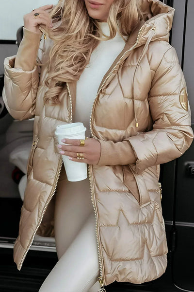 Nolwen - Elegante abrigo de invierno con capucha y acolchado