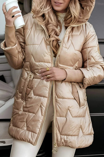 Nolwen - Elegante abrigo de invierno con capucha y acolchado