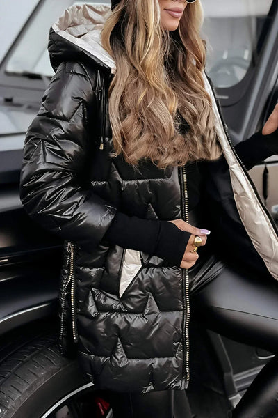 Nolwen - Elegante abrigo de invierno con capucha y acolchado