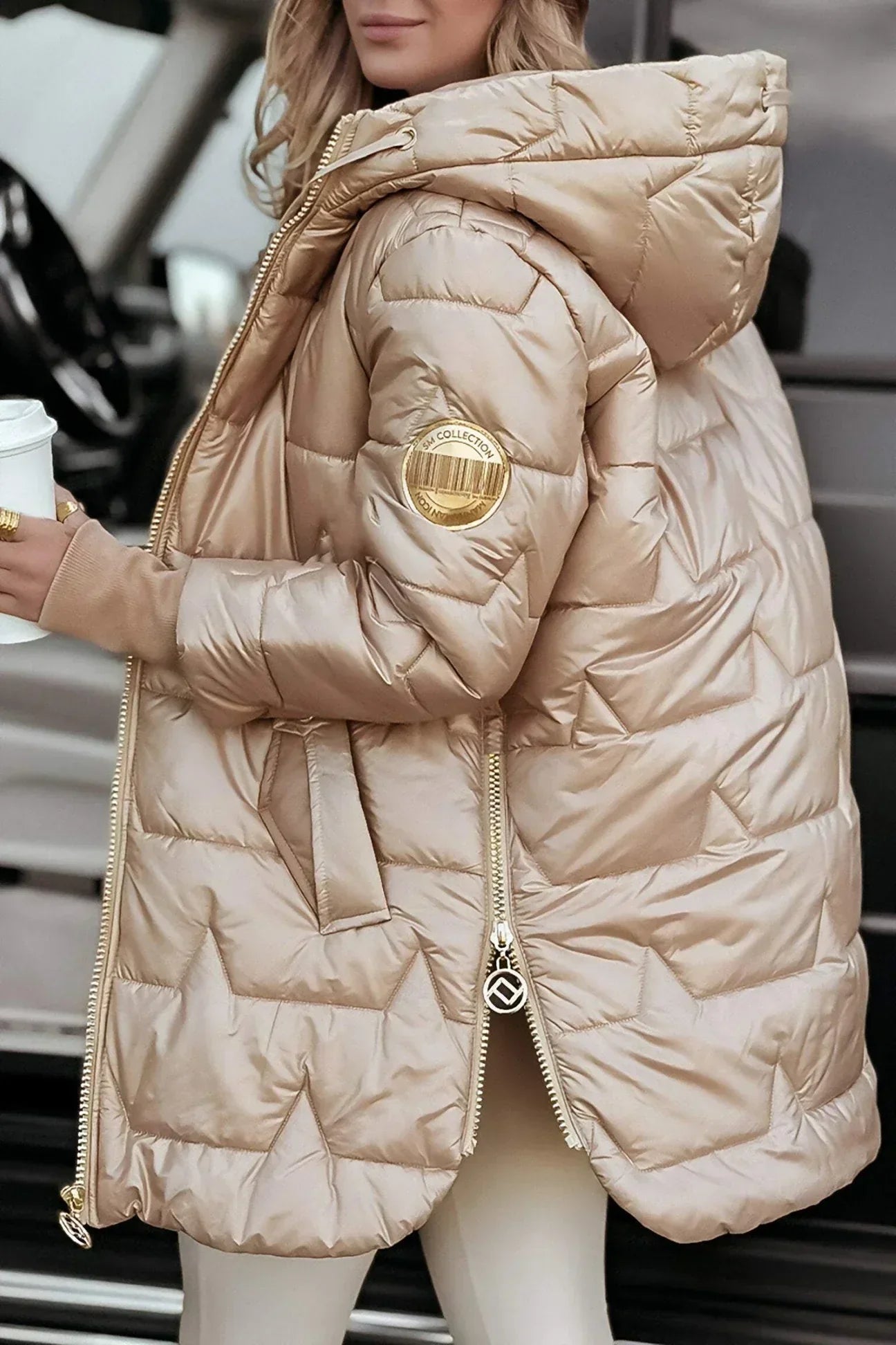 Nolwen - Elegante abrigo de invierno con capucha y acolchado