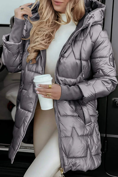 Nolwen - Elegante abrigo de invierno con capucha y acolchado