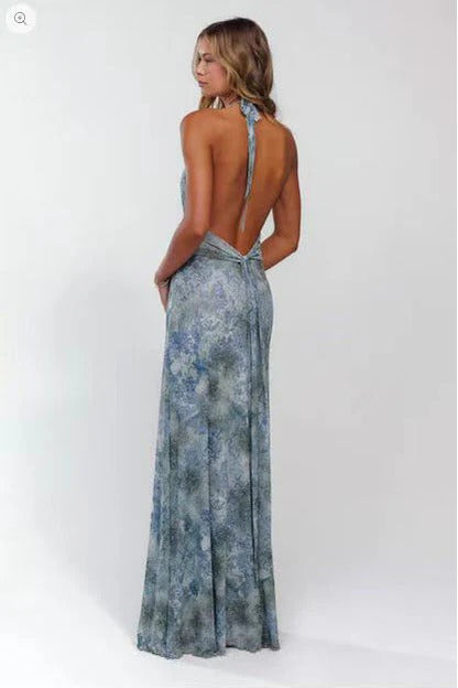 Camoni - Vestido Maxi de Diario con Lunares para Mujer