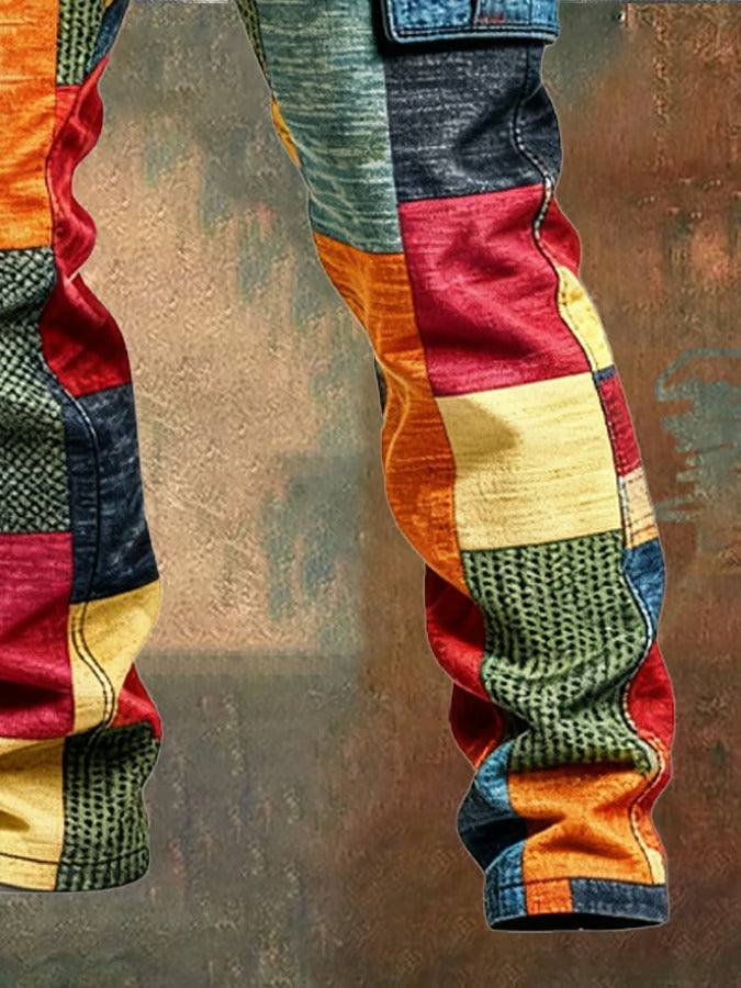 NOA™ | PANTALÓN CARGO HOMBRE PATCHWORK