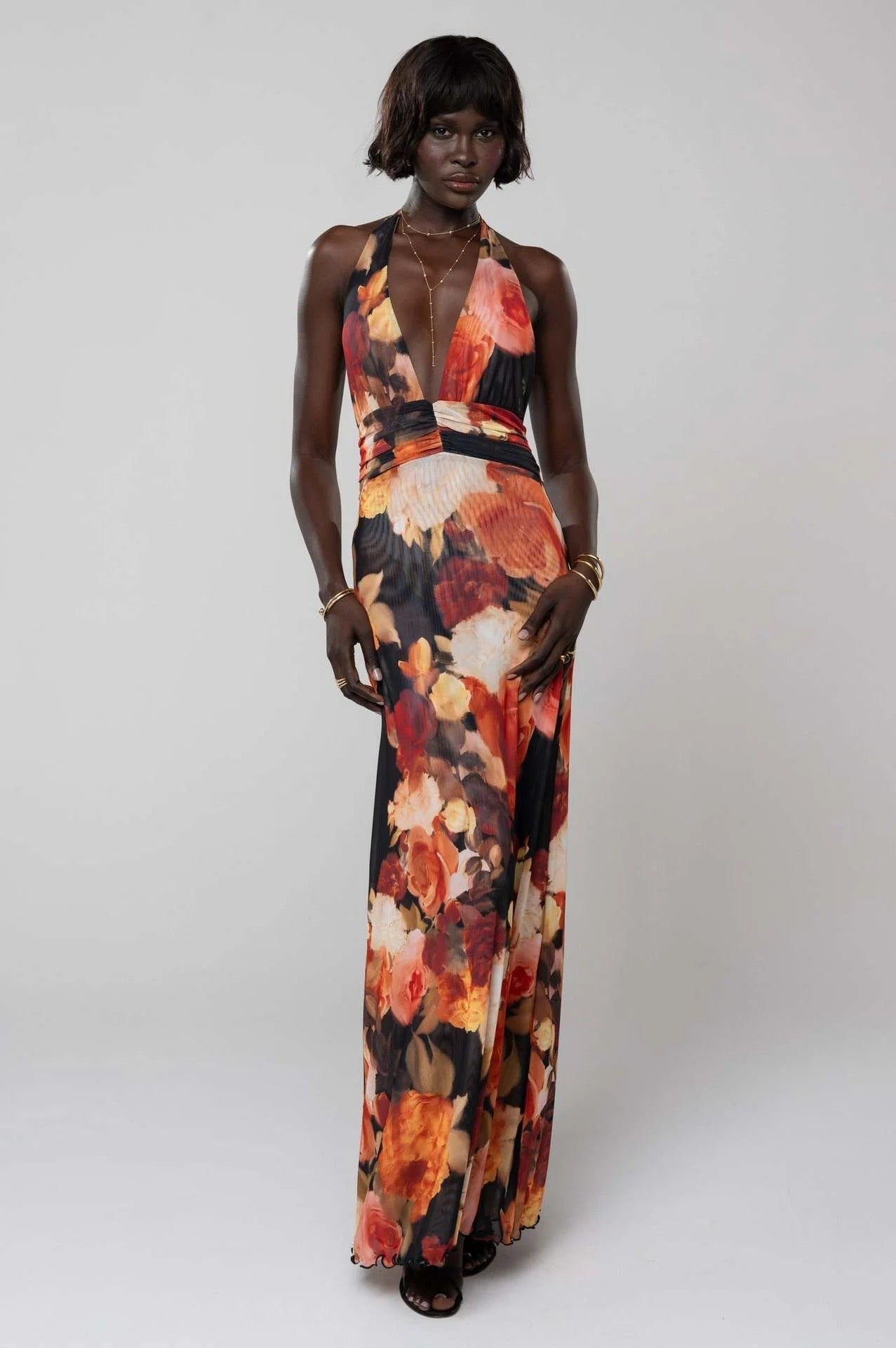 Camoni - Vestido Maxi de Diario con Lunares para Mujer