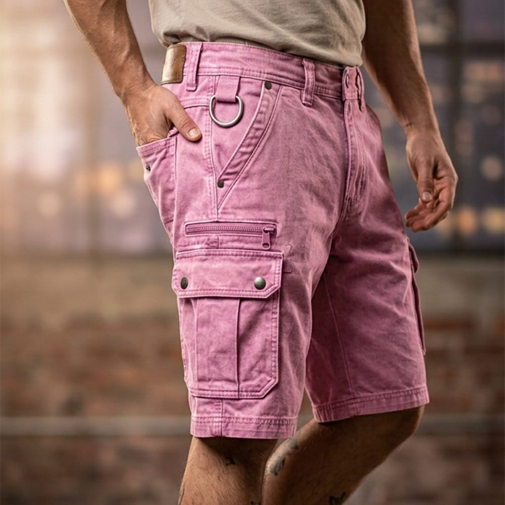 Roger | Pantalones Cortos Cargo de Denim Funcionales para Hombre