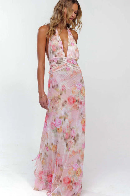Camoni - Vestido Maxi de Diario con Lunares para Mujer