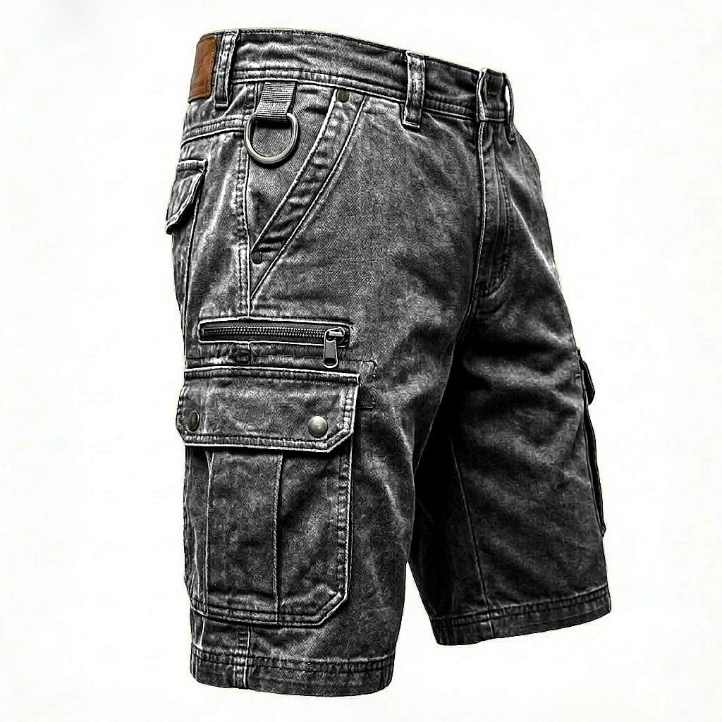 Roger | Pantalones Cortos Cargo de Denim Funcionales para Hombre