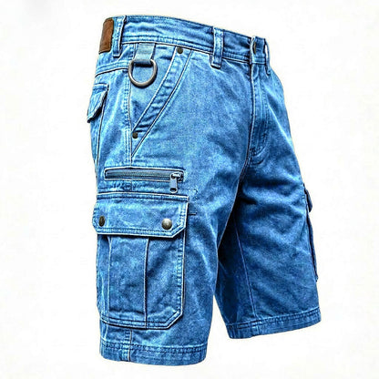 Roger | Pantalones Cortos Cargo de Denim Funcionales para Hombre