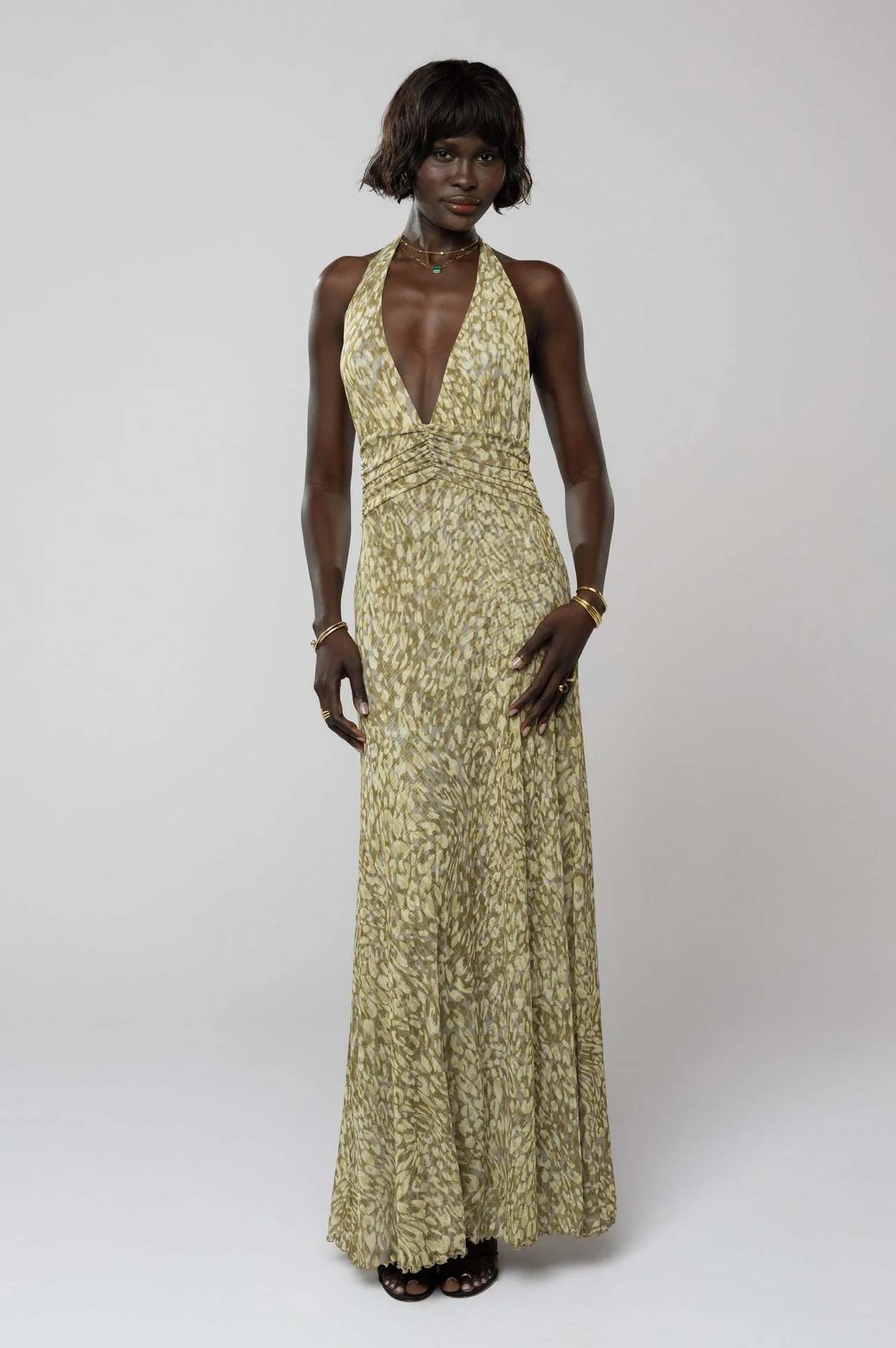 Camoni - Vestido Maxi de Diario con Lunares para Mujer