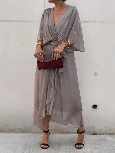 Monica - Vestido ligero estilo gasa con escote en V