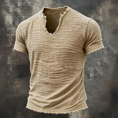 Jairo - Camiseta Vintage de Cuello en V para Hombre