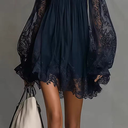 DINA - VESTIDO MINI HOMBROS DESCUBIERTOS ENCAJE PARA MUJER