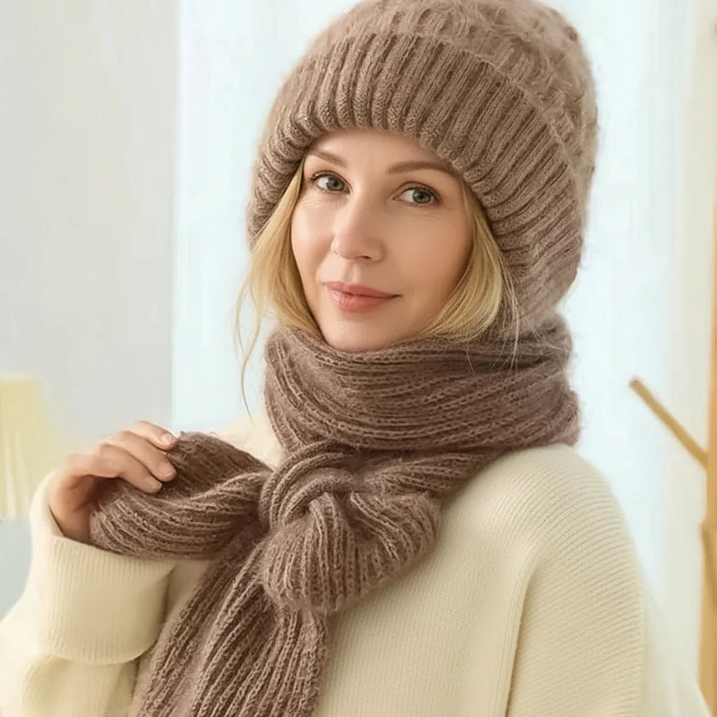 Dogo - Gorro y bufanda cortaviento forrados en polar con protección auditiva integrada