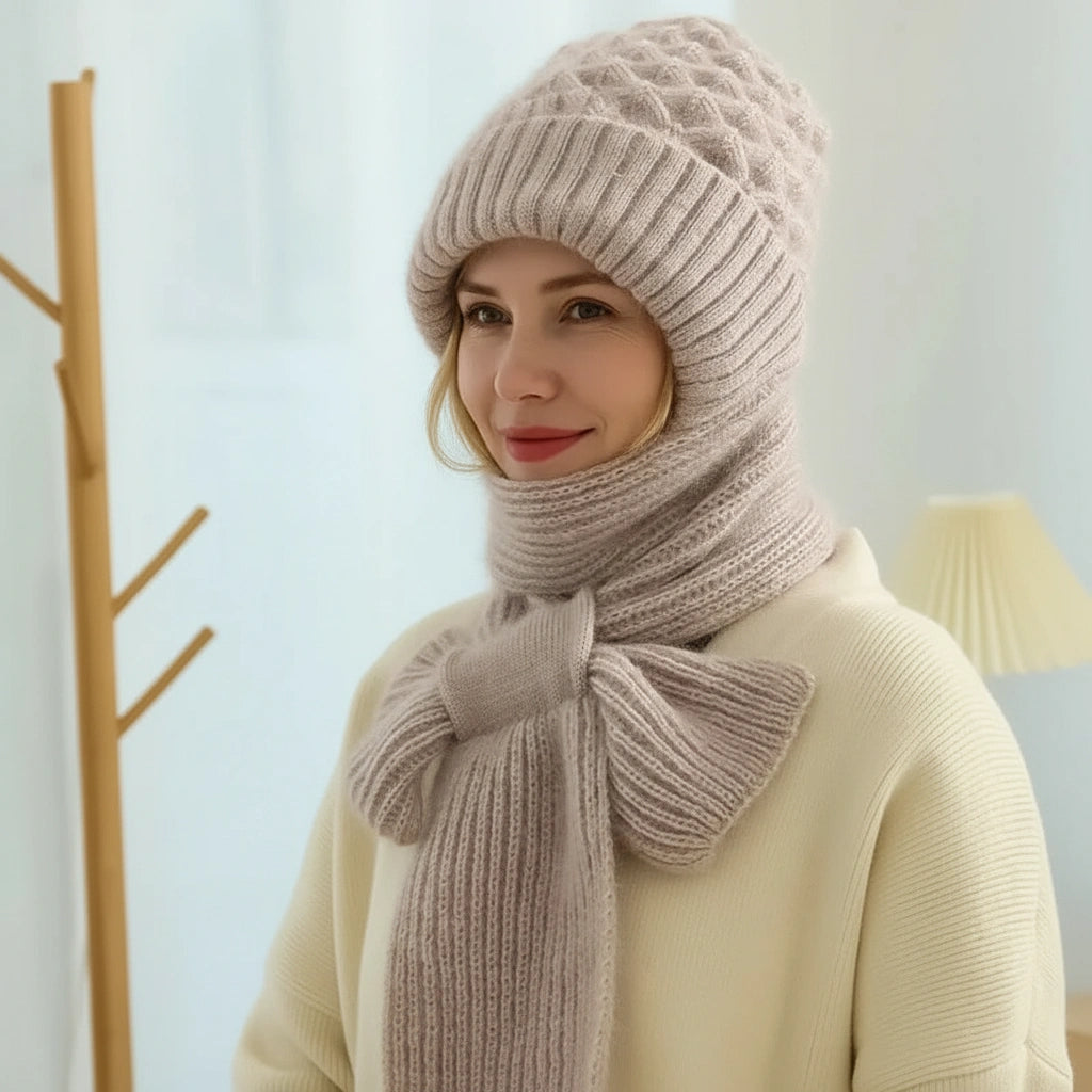 Dogo - Gorro y bufanda cortaviento forrados en polar con protección auditiva integrada