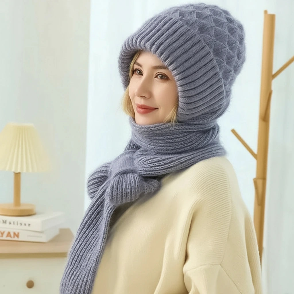 Dogo - Gorro y bufanda cortaviento forrados en polar con protección auditiva integrada