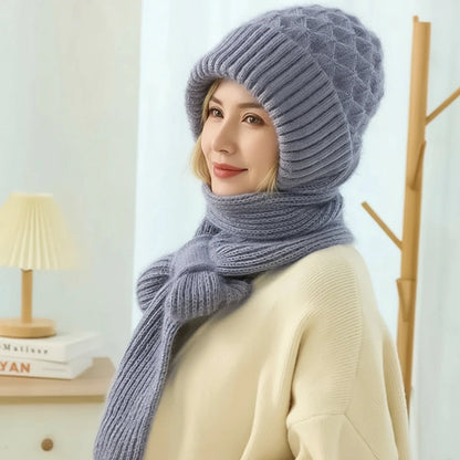 Dogo - Gorro y bufanda cortaviento forrados en polar con protección auditiva integrada