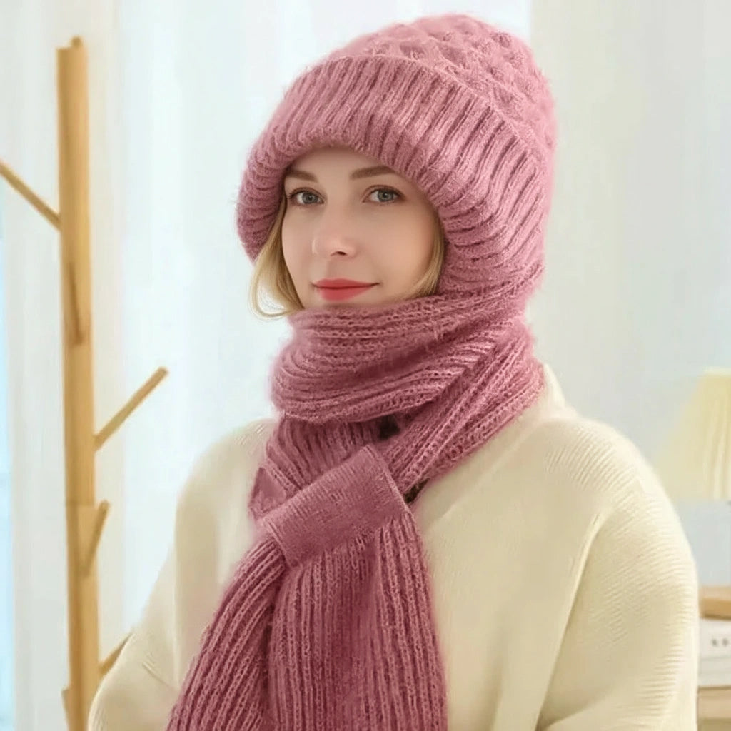 Dogo - Gorro y bufanda cortaviento forrados en polar con protección auditiva integrada