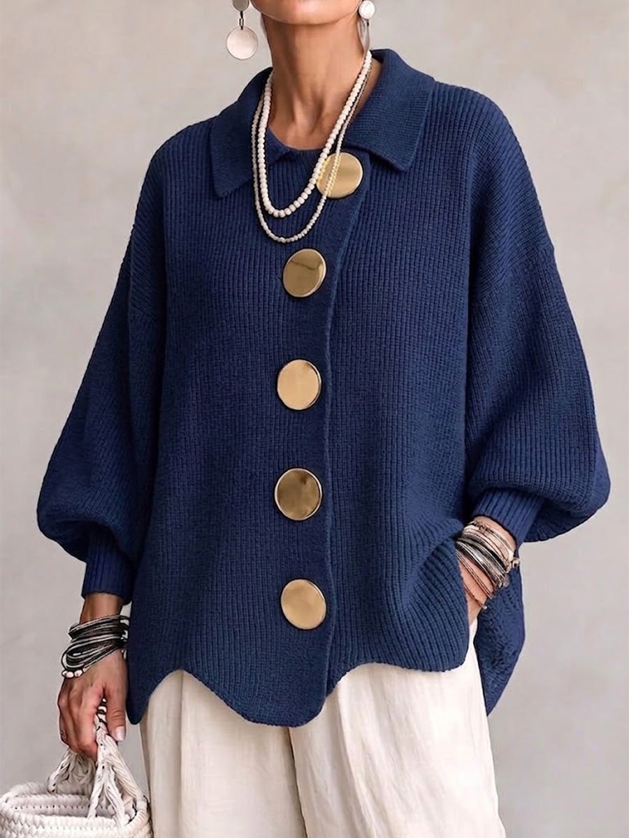 Victoire | Cárdigan oversize con grandes botones dorados para Mujer