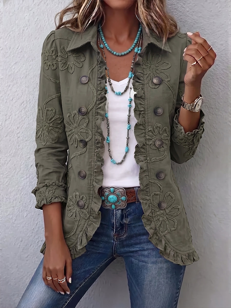 Ascen | Chaqueta Bordada con Volantes para Mujer
