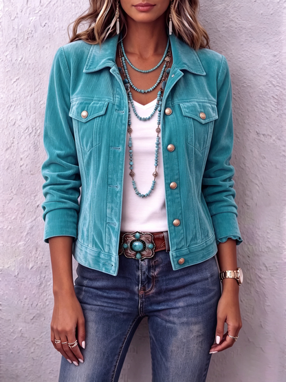 Raffaella | Chaqueta de Terciopelo Vintage Bohemio para Mujer